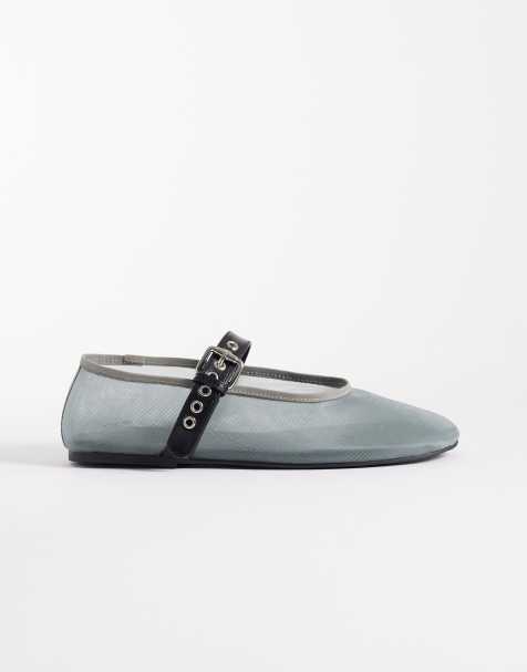 Tony Bianco - Mimzy - Ballerine in rete blu acciaio con cinturino con fibbia - view 1