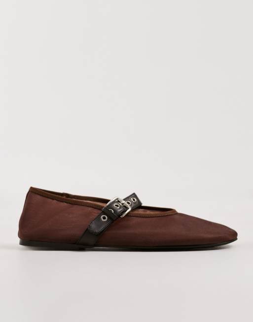Tony Bianco - Mimzy - Ballerines plates en tulle avec bride à boucle - Marron, 2 de 5