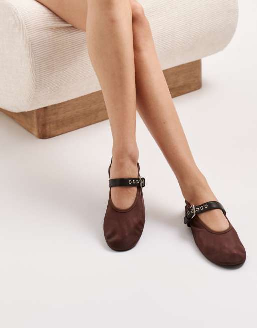 Tony Bianco - Mimzy - Ballerines plates en tulle avec bride à boucle - Marron, 5 de 5