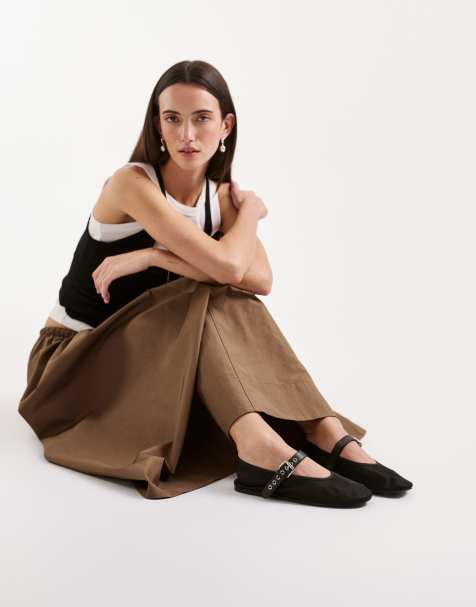 Tony Bianco Mimzy mesh ballet flats with buckle strap in black - view 1