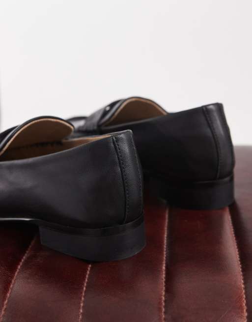 Tony Bianco - mocasines de punta cuadrada en cuero negro, 4 de 4