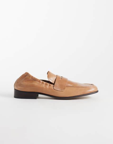 Tony Bianco - mocasines Gloria de punta cuadrada en cuero vintage tostado - view 1