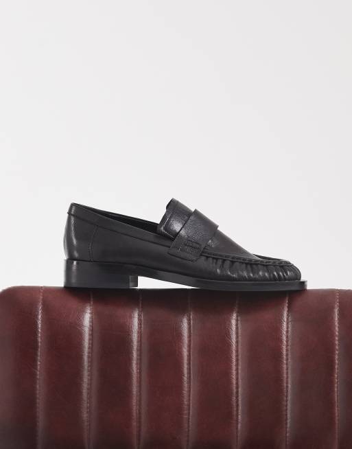 Tony Bianco - mocasines negros de piel con puntera cuadrada Grand, 1 de 4