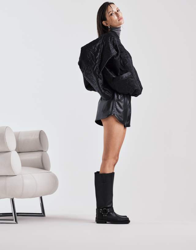 Tony Bianco moto knee boots in black | ASOS