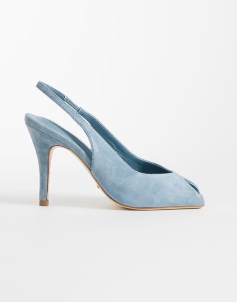 Tony Bianco Peggy slingback heeled sandals in blue suede - view 1