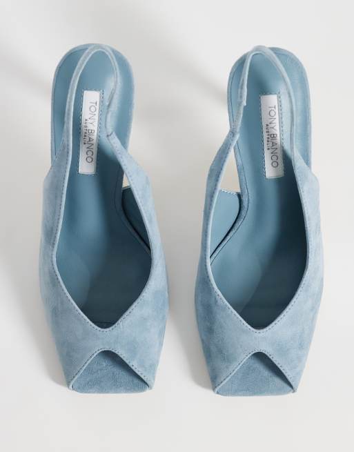 Tony Bianco - Peggy - Slingback sandalen met hak in blauw suède, 4 van 4