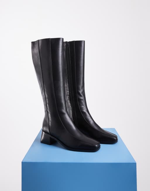 Tony Bianco Raye block heel knee boots in black leather, 4 of 4