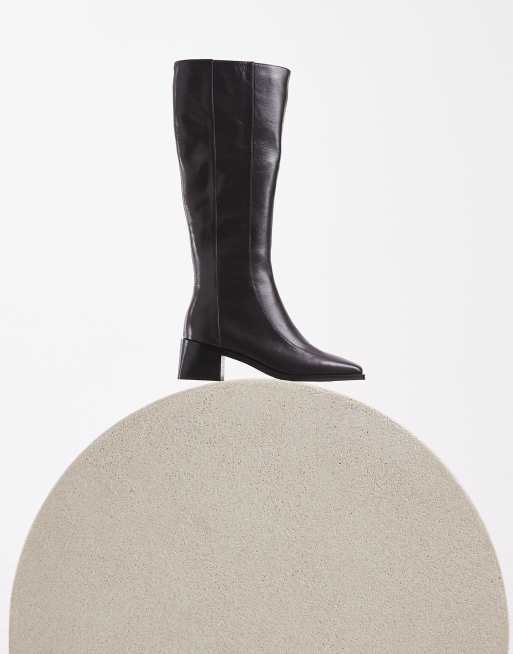 Tony Bianco Raye block heel knee boots in brown leather, 4 of 4