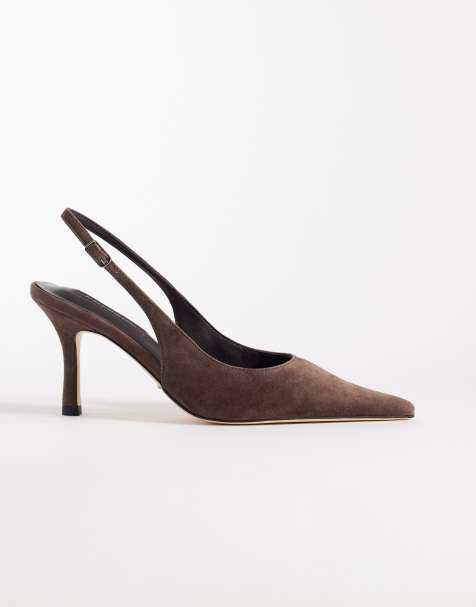 Tony Bianco Samar slingback heeled shoes in espresso suede - view 1