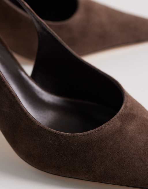 Tony Bianco Samar slingback heeled shoes in espresso suede, 3 of 4