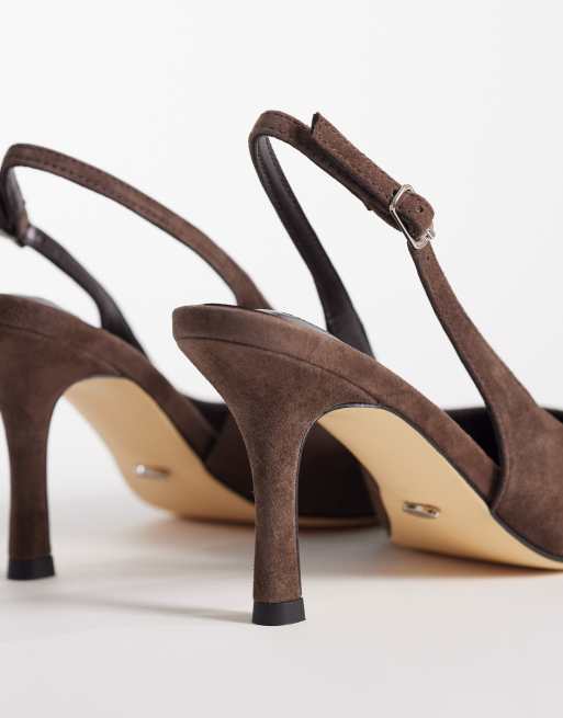 Tony Bianco Samar slingback heeled shoes in espresso suede, 4 of 4