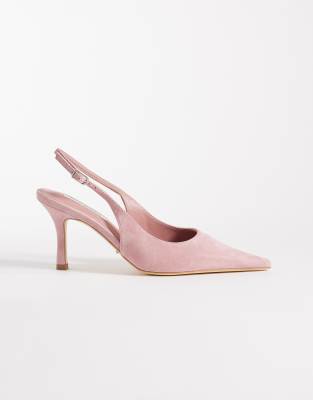  Samar slingback heeled shoes  suede
