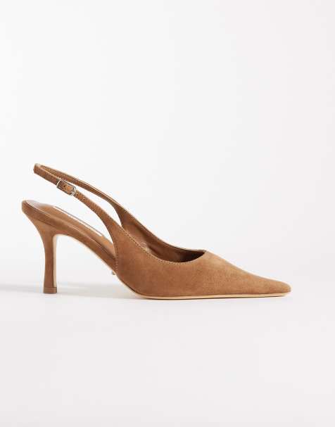 Tony Bianco Samar slingback heeled shoes in taupe suede - view 1
