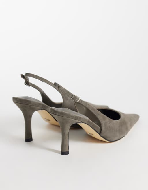 Tony Bianco Samar zapatos slingback de tacón en ante gris, 3 de 4