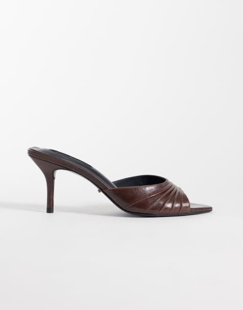 Tony Bianco - sandalias mule de tacón Hipe en piel chocolate - view 1