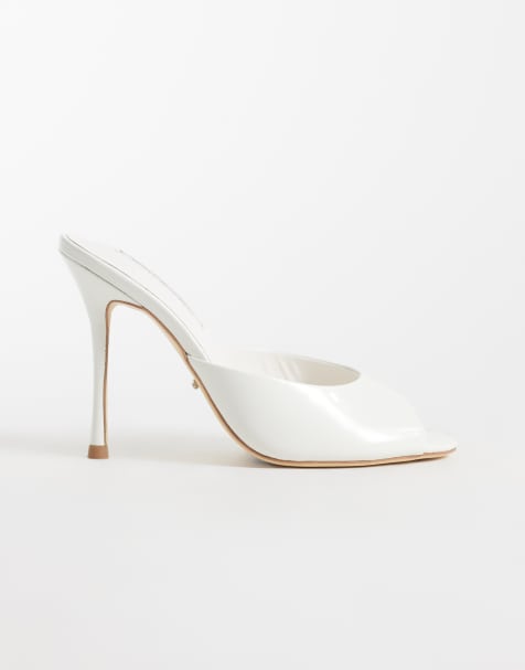Tony Bianco Sandra mules à talons hauts blanc brillant - view 1