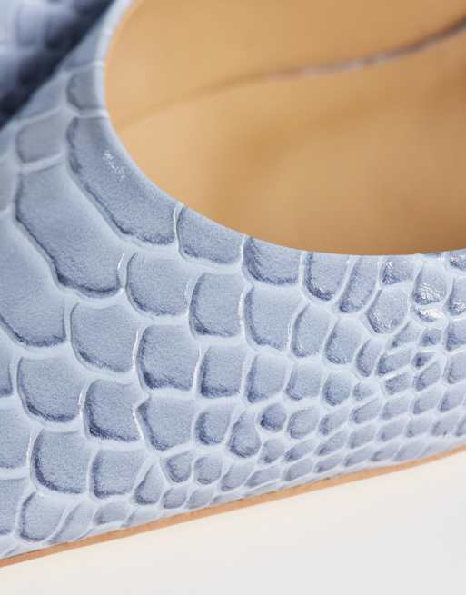 Tony Bianco - Sicily - Sabot con tacco blu denim pitonato, 3 di 4