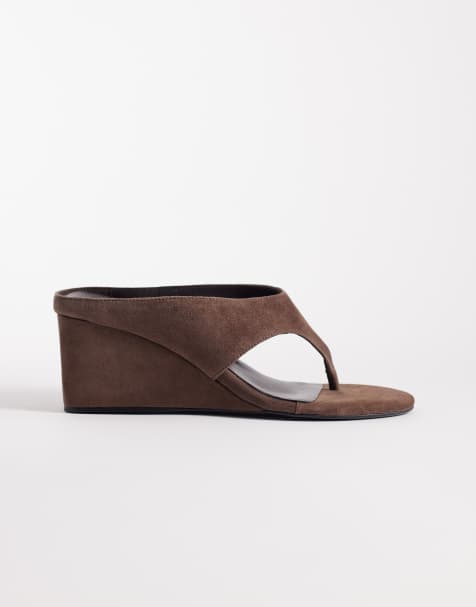 Tony Bianco Swift heeled wedge sandals in espresso suede - view 1