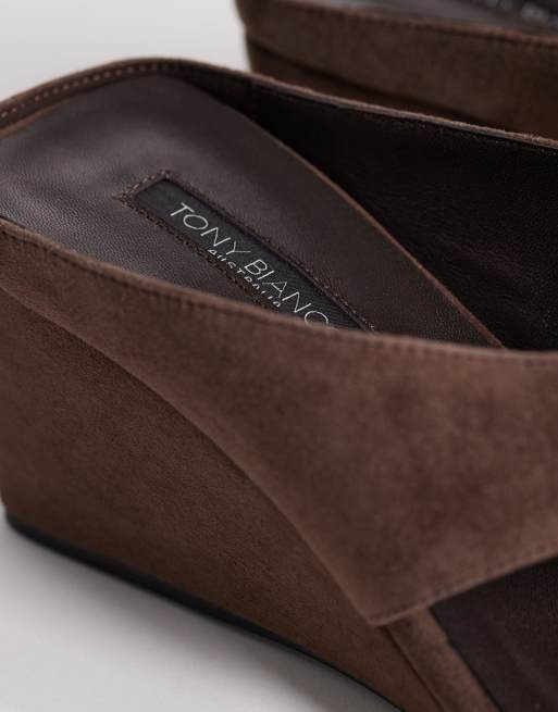 Tony Bianco Swift heeled wedge sandals in espresso suede, 4 of 4