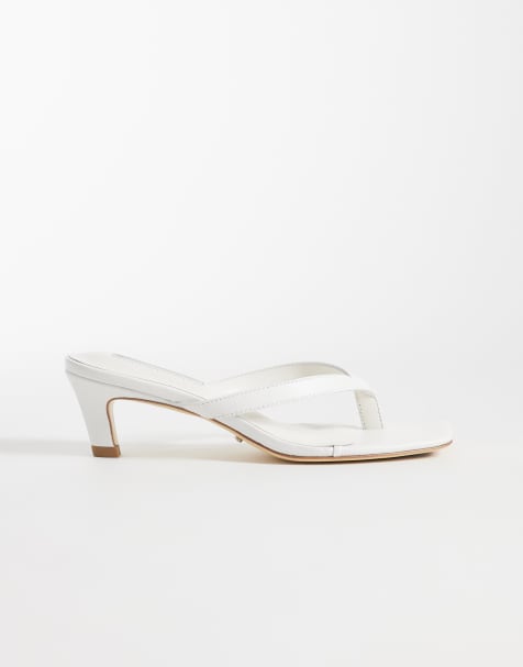 Tony Bianco - Topaz - Sandales à petit talon et entre-doigt en cuir - Blanc - view 1