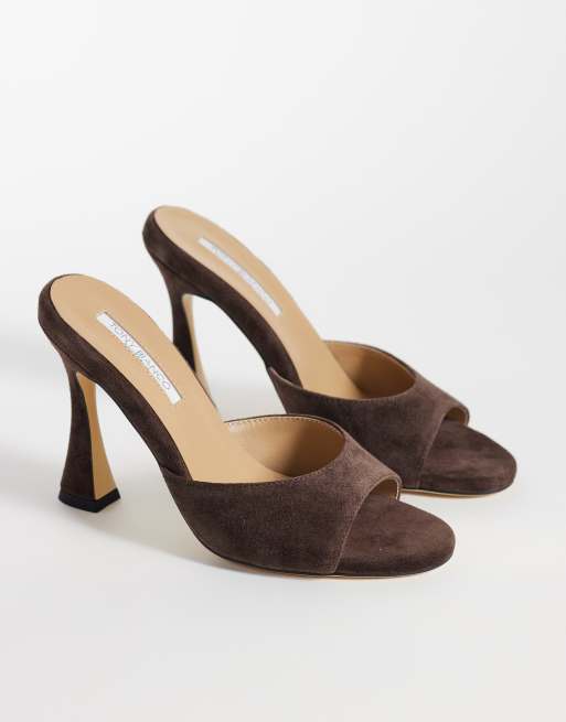 Tony Bianco Victoria heeled mule sandals in espresso suede, 3 of 4
