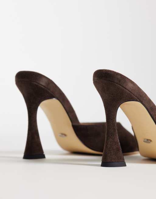 Tony Bianco Victoria heeled mule sandals in espresso suede, 4 of 4