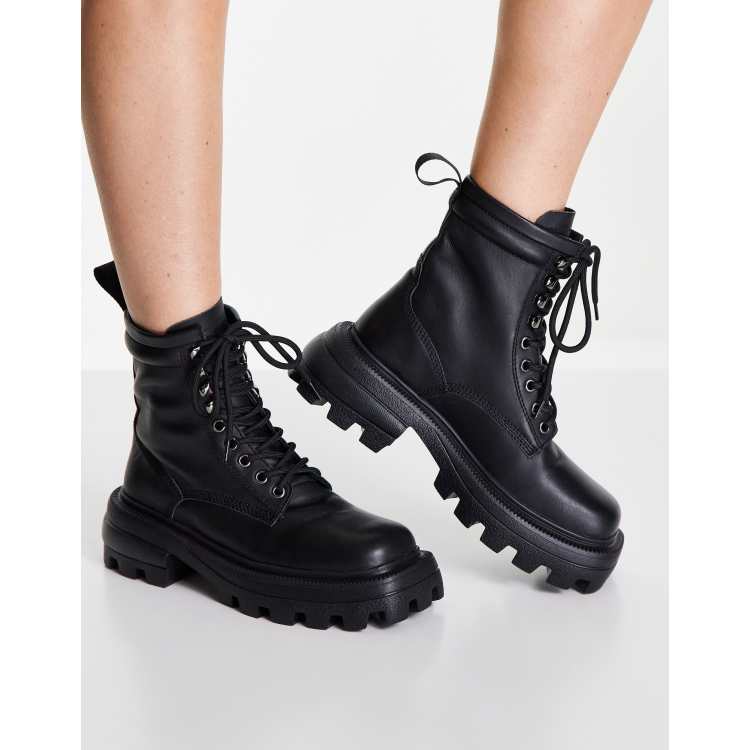 tilnærmelse Opera Undtagelse Tony Bianco Volcano leather chunky boots in black | ASOS