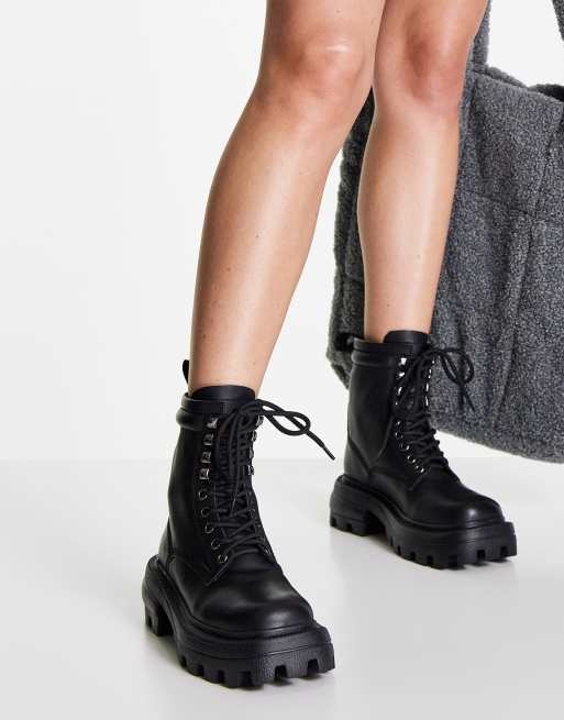 Tony Bianco leather chunky boots in ASOS