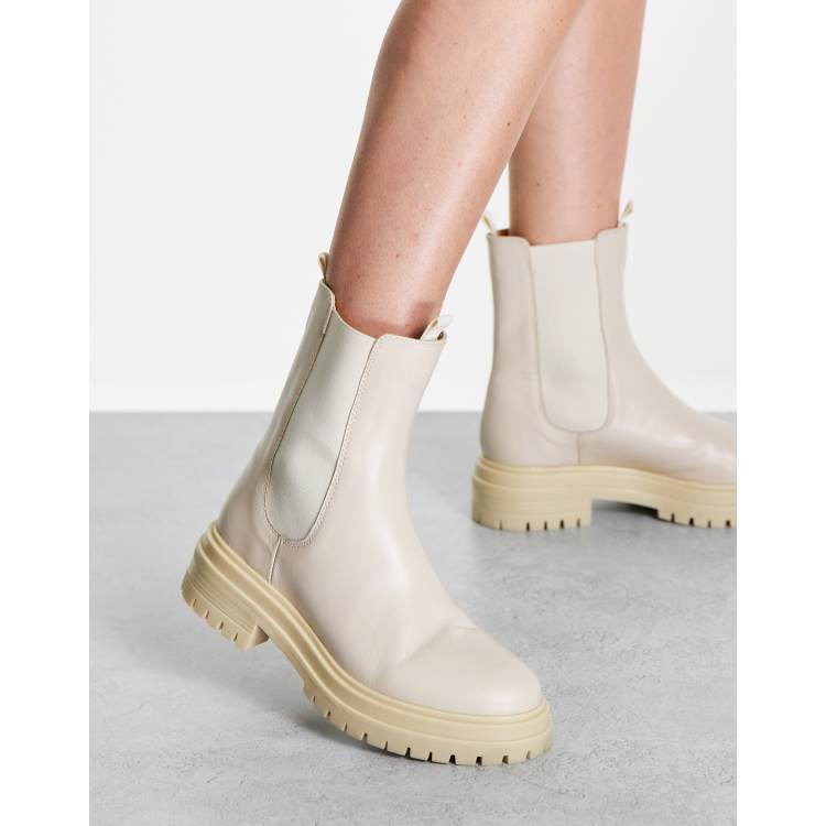 Tony Bianco Wolfe leather chelsea boots in vanilla drench