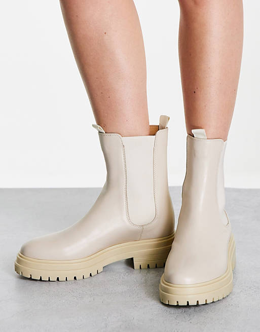 instans Penneven Emigrere Tony Bianco Wolfe leather chelsea boots in vanilla drench | ASOS