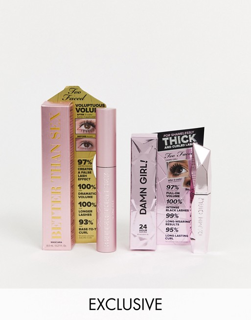 Too Faced Better Than Sex Full Size + Too Faced Damn Girl 24-Hour Mascara Travel Size Duo - SAVE 35%
