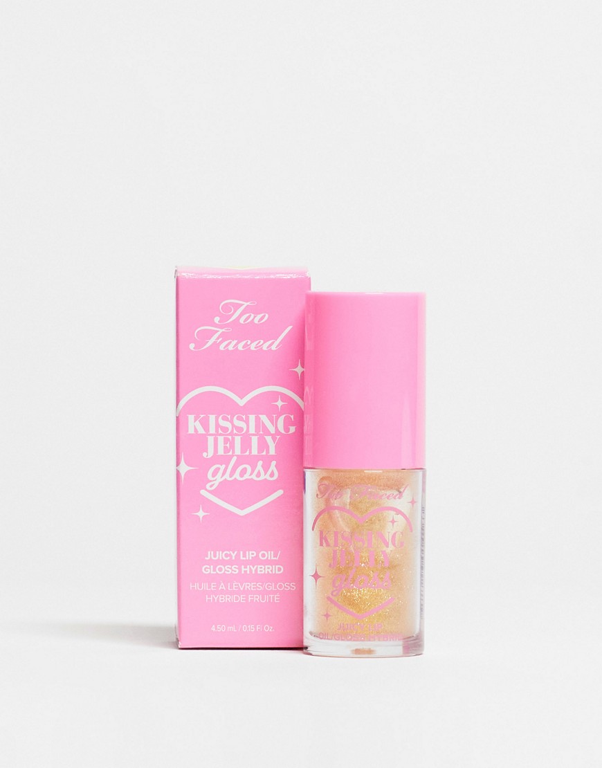 Too Faced Kissing Jelly Lip Oil Gloss- Pina Colada-Gold