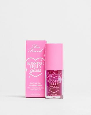 Too Faced Kissing Jelly Lip Oil Gloss- Raspberry