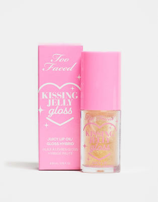 Too Faced - Kissing Jelly - Lipgloss-Öl in der Farbe Pina Colada-Goldfarben