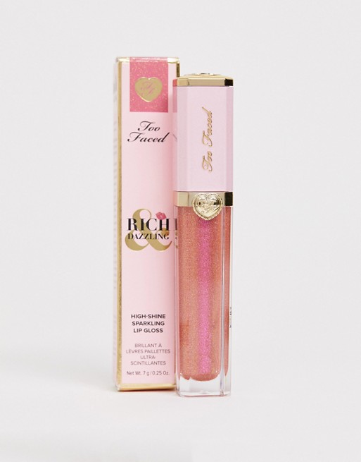 Too Faced Rich & Dazzling High-Shine Sparkling Lip Gloss - Crazy Rich