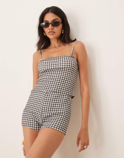 Top a cuadros vichy de tirantes de ASOS DESIGN (parte de un conjunto) - view 1