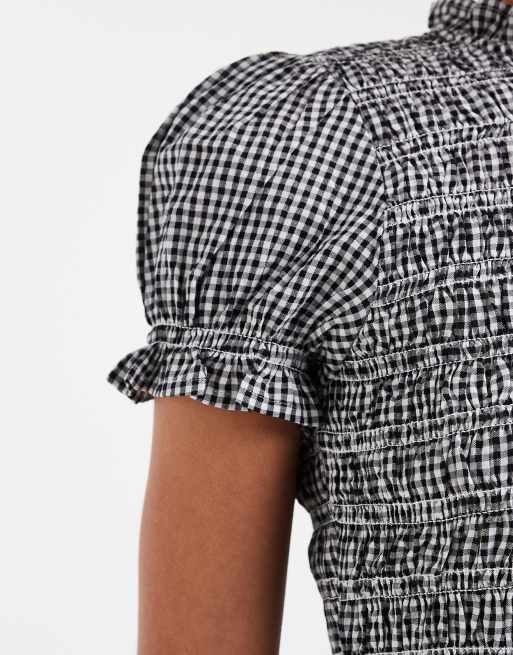 Top a cuadros vichy fruncido con volantes de ASOS DESIGN, 4 de 4