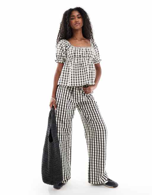 Top a cuadros vichy negros de estilo mesonera boho de Daisy Street (parte de un conjunto), 3 de 4