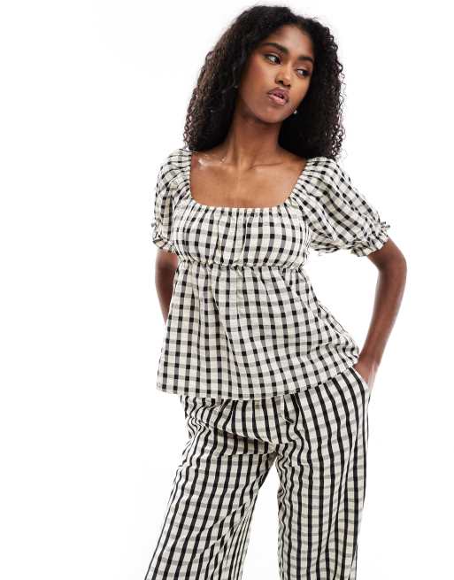 Top a cuadros vichy negros de estilo mesonera boho de Daisy Street (parte de un conjunto), 4 de 4