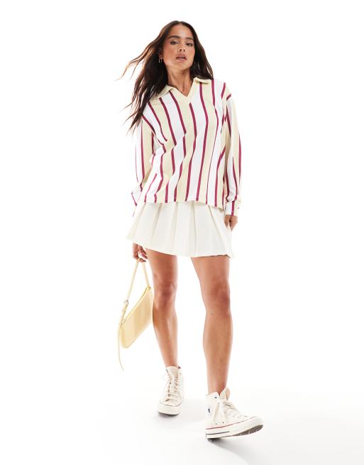 Top a rayas amarillas de estilo fútbol universitario de ASOS DESIGN, 4 de 4