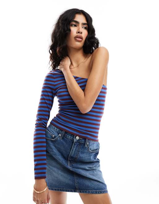 Top a rayas de colores asimétrico de ASOS DESIGN