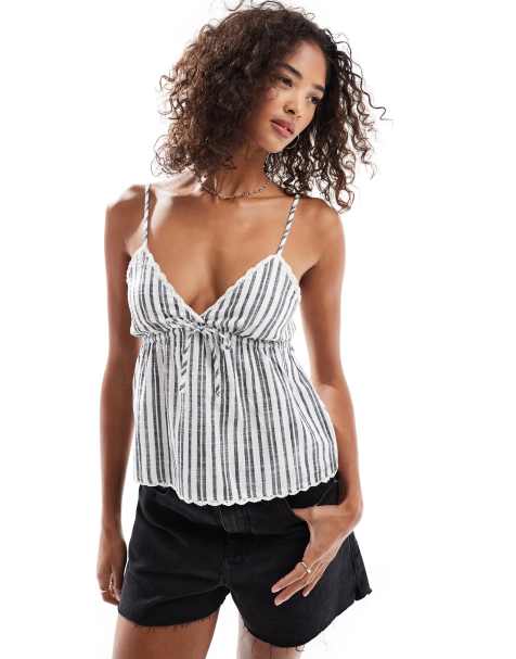 Top a rayas de tirantes de encaje de Cotton On - view 1