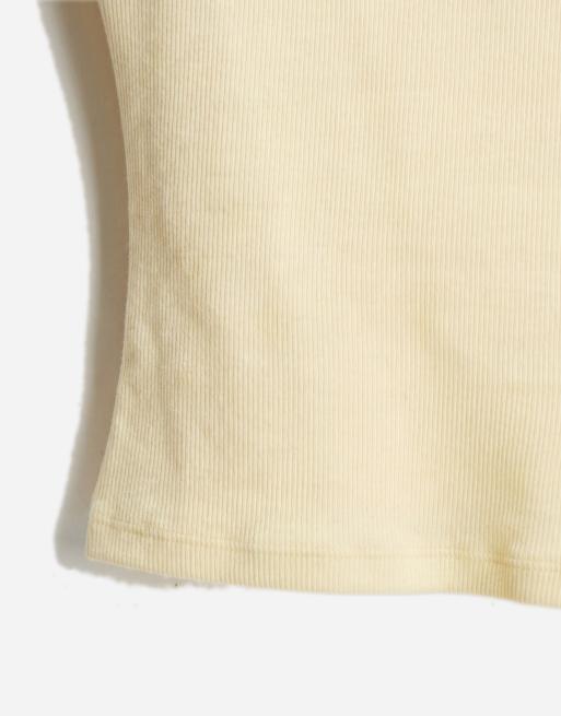 Top amarillo crema sin mangas con cuello barco de Hollister, 7 de 11