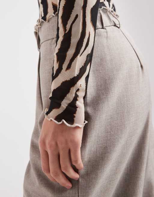 Top asimétrico con estampado de cebra de malla de ONLY, 4 de 4