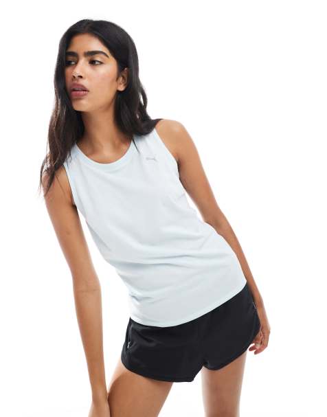 Top azul claro de tirantes Run Velocity Tri-Blend de PUMA - view 1