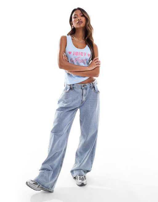 Top azul de tirantes con texto "Angel" de Juicy Couture, 2 de 4