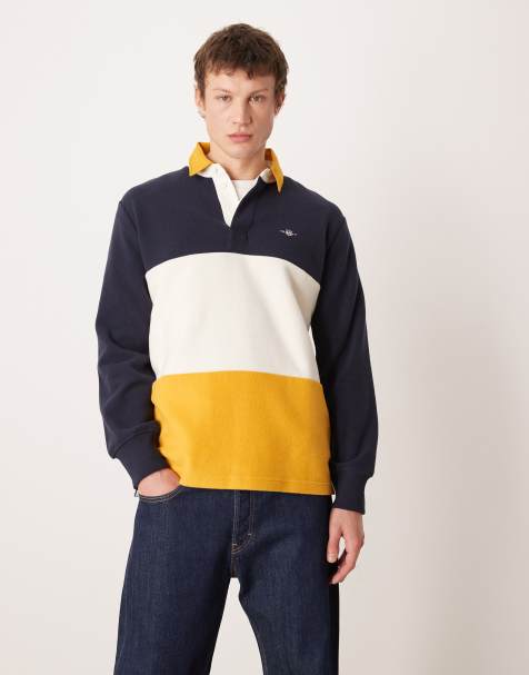 Top azul marino a rayas estilo rugby de tejido grueso de GANT - view 1