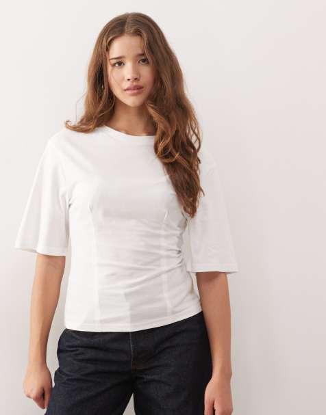 Top blanco con cintura ceñida de Monki - view 1