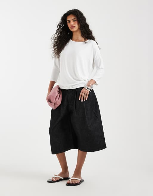 Top blanco con cuello ancho y manga 3/4 de Only , 2 de 4