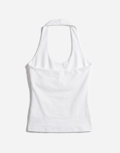 Top blanco con cuello halter de tirantes de New Look, 6 de 10